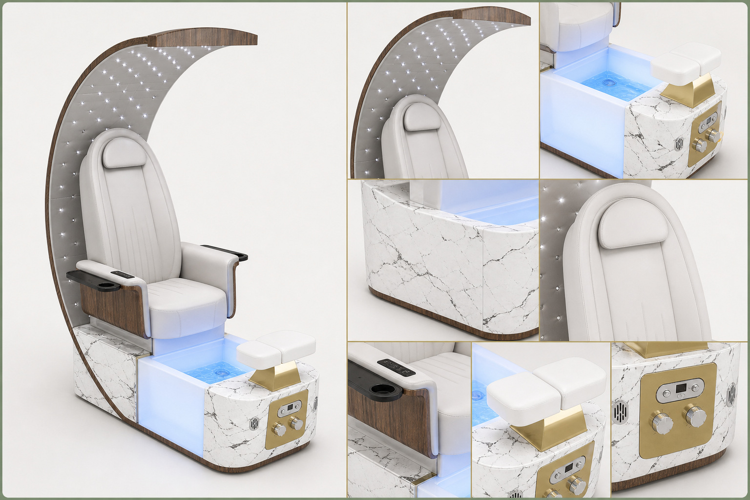 Pedicure Spa Chair with LED Canopy gallery 3