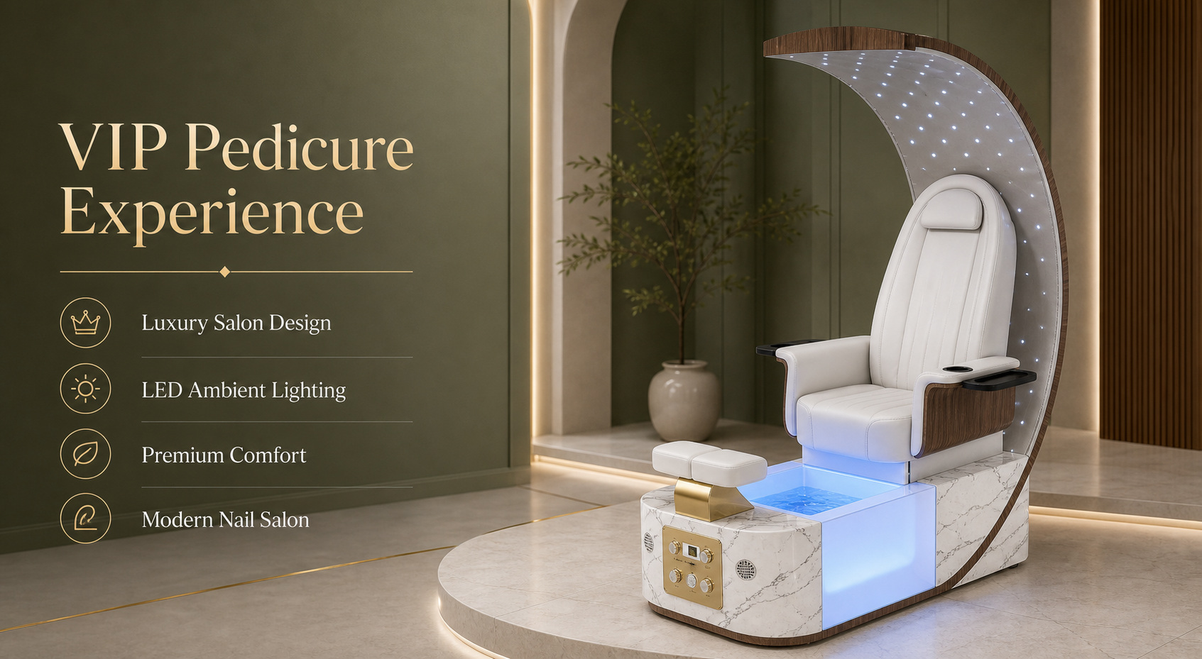 Pedicure Spa Chair with LED Canopy gallery 4