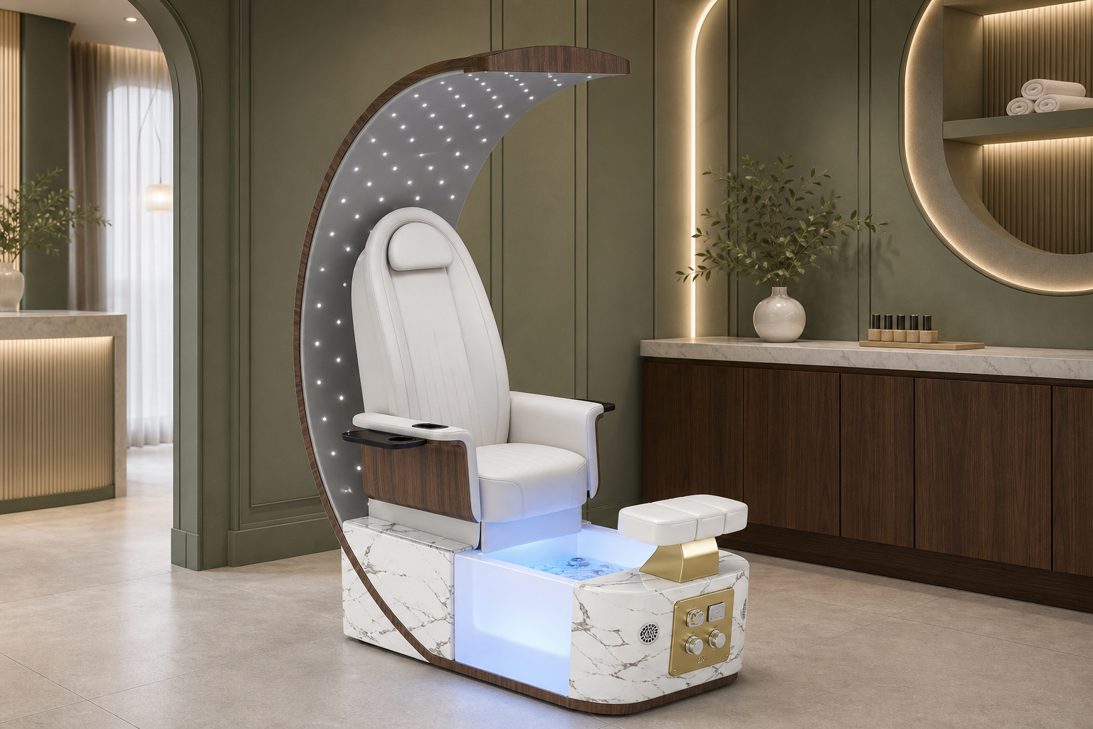 Pedicure Spa Chair with LED Canopy gallery 2